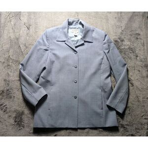 Pendleton Long Sleeve Button Up Blazer Women's Size 12 Blue Made In USA